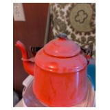 Red Enamel Tea Kettle