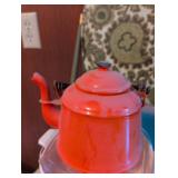 Red Enamel Tea Kettle
