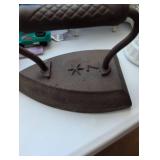 Cast Iron Sad Iron with Star Pattern