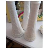 Set of 3 milk glass bud vases
