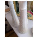 Set of 3 milk glass bud vases