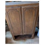 Traditional Oak Storage Cabinet with Decorative Panels