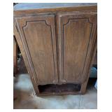 Traditional Oak Storage Cabinet with Decorative Panels