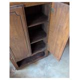Traditional Oak Storage Cabinet with Decorative Panels