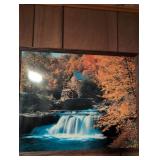 Grist Mill Waterfall Scene Framed Print