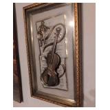 3D Musical Wall Art with Violin and Figures