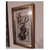 3D Musical Wall Art with Violin and Figures