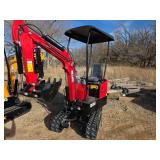 Mini Excavator CK13J - 13.5HP Compact Digger (Red)