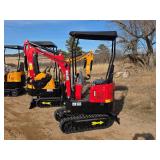 Mini Excavator CK13J - 13.5HP Compact Digger (Red)