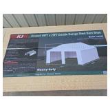New KJ 45x25ft Heavy-Duty Double Garage Steel Barn Shed - Model K4525 (No crate; see description)