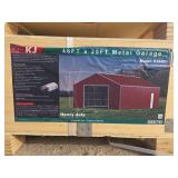 KJ 46x25ft Metal Garage Kit - Model K2545G (No crate; see description)