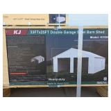 KJ Heavy-Duty Double Garage Steel Barn Shed Model K3325 (No crate; see description)