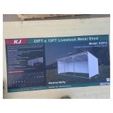 KJ 25x12ft Heavy-Duty Livestock Metal Shed - Model K2512 (No crate; see description)