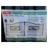 7x20ft Heavy-Duty Metal Farm Driveway Gate with Deer Motif (One Gate Set)