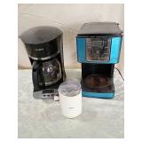 Mr. Coffee 12-Cup Programmable Coffee Maker - Blue/Black and coffee grinder Mr. Coffee 12-Cup Programmable Coffee Maker - Blue/Black and coffee grinder