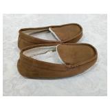 Boys Brown Suede Moccasin Slippers with Sherpa Lining size 2 Boys Brown Suede Moccasin Slippers with Sherpa Lining size 2
