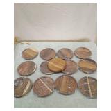 Round Wooden Coasters Set or candle holders Round Wooden Coasters Set or candle holders