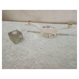 Art Deco Style Glass and Silver colored Candelabra Art Deco Style Glass and Silver colored Candelabra