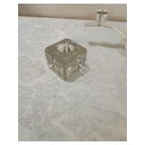 Art Deco Style Glass and Silver colored Candelabra Art Deco Style Glass and Silver colored Candelabra