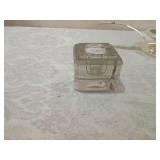 Art Deco Style Glass and Silver colored Candelabra Art Deco Style Glass and Silver colored Candelabra