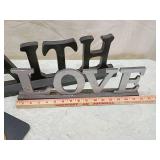Faith Love Word Signs with Decorative Letter C Hook Faith Love Word Signs with Decorative Letter C Hook