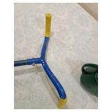 Garden Tool Set - Blue Cultivator 40 inches tall and Green Watering Can Garden Tool Set - Blue Cultivator 40 inches tall and Green Watering Can