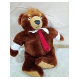 Patriotic Teddy Bear with American Flag Cape and blonde wig hat Patriotic Teddy Bear with American Flag Cape and blonde wig hat