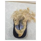 Patriotic Teddy Bear with American Flag Cape and blonde wig hat Patriotic Teddy Bear with American Flag Cape and blonde wig hat