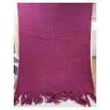 Quilted Lace Ruffle Decorative Pillows with Burgundy Throw Quilted Lace Ruffle Decorative Pillows with Burgundy Throw