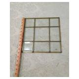 Brass Framed 9-Panel Window Pane Brass Framed 9-Panel Window Pane