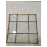 Brass Framed 9-Panel Glass Window Brass Framed 9-Panel Glass Window