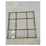 Brass Framed 9-Panel Glass Window Brass Framed 9-Panel Glass Window
