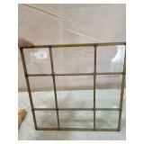 Brass Framed 9-Panel Glass Window Brass Framed 9-Panel Glass Window
