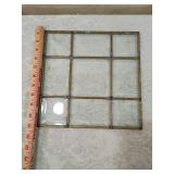 Beveled Glass Window Panel with Brass Frame Beveled Glass Window Panel with Brass Frame