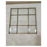 Beveled Glass Window Panel with Brass Frame Beveled Glass Window Panel with Brass Frame