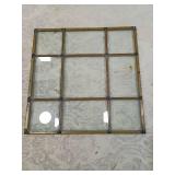 Beveled Glass Window Panel with Brass Frame Beveled Glass Window Panel with Brass Frame
