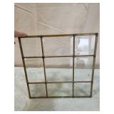 Beveled Glass Window Panel with Brass Frame Beveled Glass Window Panel with Brass Frame