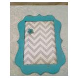 Decorative Turquoise Picture Frame with Chevron Design magnetic board Decorative Turquoise Picture Frame with Chevron Design magnetic board