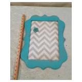 Decorative Turquoise Picture Frame with Chevron Design magnetic board Decorative Turquoise Picture Frame with Chevron Design magnetic board