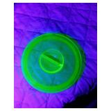 Neon Green UV Reactive glass Lid uranium glass Neon Green UV Reactive glass Lid uranium glass
