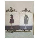 French Fashion Canvas Art with Decorative Metal Frame French Fashion Canvas Art with Decorative Metal Frame