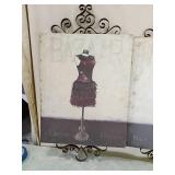 French Fashion Canvas Art with Decorative Metal Frame French Fashion Canvas Art with Decorative Metal Frame