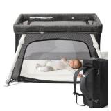 Guava Family Travel Crib Includes Lightweight Backpack Design | Certified Baby Safe Portable Crib | Folding Play Yard, Comfy Mattress for Babies, Toddlers | Compact Baby Travel Bed - Retail: $300