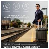 VinGardeValise Grande Wine Suitcase – 12-Bottle Travel Luggage, TSA-Approved, Durable Hard Shell, Shockproof Foam, Secure Bottle Protection for Enthusiasts & Collectors - Black - Retail: $370