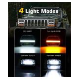 BICYACO 2PCS 105W 7x6 led headlight Reflector 5x7 led headlight White DRL Amber Turn Signal H6054 H5054 Hi/Lo Sealed Beam Headlamp Compatible with Jeep Wrangler YJ Cherokee XJ Kenworth T300 - Retail: 