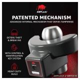 AMPLock - U-BRP2516 Heavy Duty Trailer Coupler Lock 2 5/16, RV & Trailer Hitch Lock, Straight Lip Trailer Ball Locks, Travel Trailer Accessories, Anti Theft for Trailers & RV with Push & Lock System -