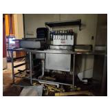 Commercial Stainless Steel Prep Counter with 8-Valve Beverage Dispenser System