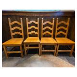 Wood Ladder Back Dining Chairs - Set of 4