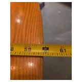 Round Oak with French Terracotta Tile Pedestal Dining Table