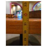 Round Oak with French Terracotta Tile Pedestal Dining Table